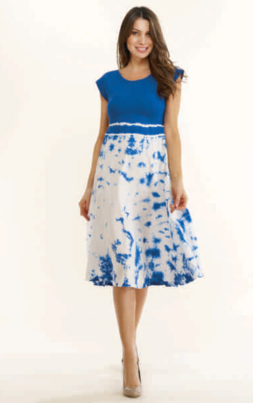 Luna Luz Shibori Tie Dyed Empire Waist Dress