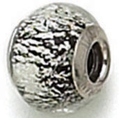 Zable Black Silver Murano Glass Bead